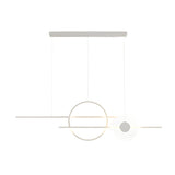 Modern 40 Inch Dimmable Ring Linear LED Island Chandelier Nordic Style Dining Room Pendant Light