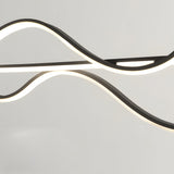Modern 40 Inch Wave LED Pendant Light Dimmable Chandelier for Kitchen Island and Dining Room
