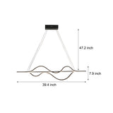 Modern 40 Inch Wave LED Pendant Light Dimmable Chandelier for Kitchen Island and Dining Room