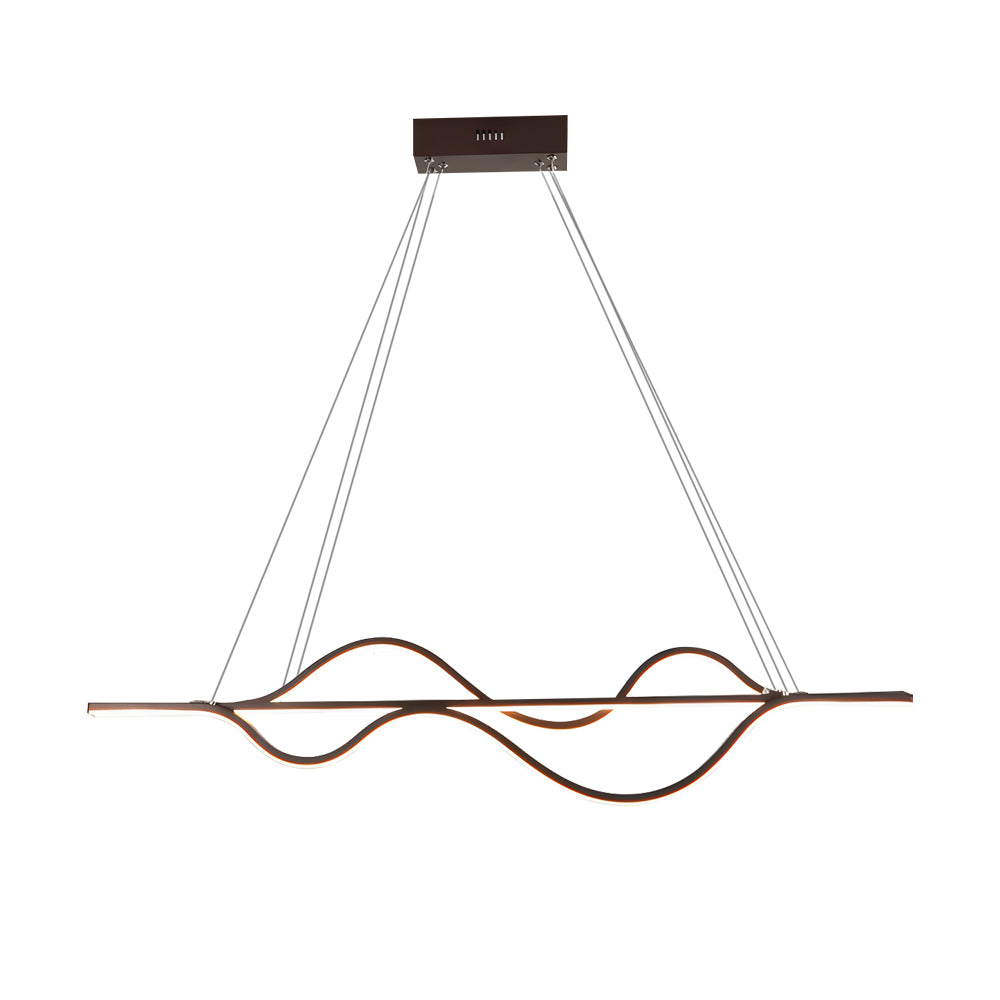 Modern 40 Inch Wave LED Pendant Light Dimmable Chandelier for Kitchen Island and Dining Room