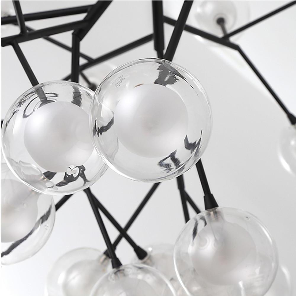 Modern 45 Light LED Branching Glass Globe Chandelier Sputnik Cluster Pendant Ceiling Fixture