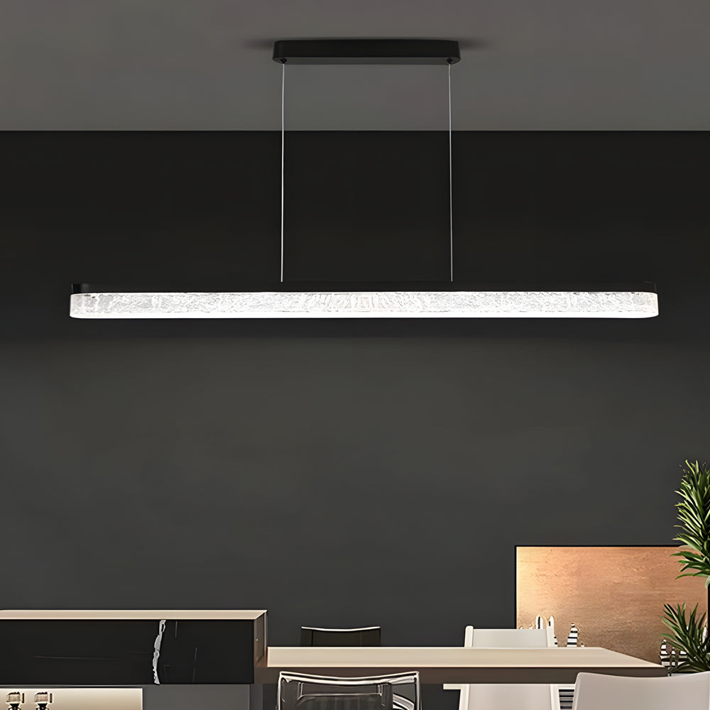 Modern 47 Inch Black Linear LED Pendant Light Dimmable Kitchen Island Lighting