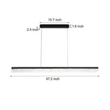 Modern 47 Inch Black Linear LED Pendant Light Dimmable Kitchen Island Lighting