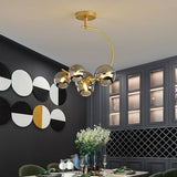 Modern 5 Light Globe Cluster Chandelier Glass Shade Ceiling Pendant for Dining Room