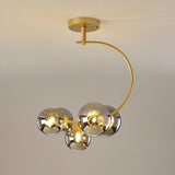 Modern 5 Light Globe Cluster Chandelier Glass Shade Ceiling Pendant for Dining Room