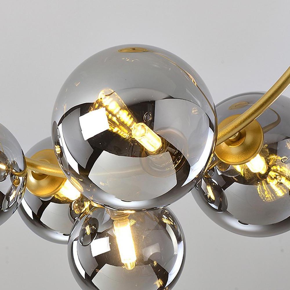 Modern 5 Light Globe Cluster Chandelier Glass Shade Ceiling Pendant for Dining Room