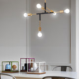 Modern 5 Light LED Branch Chandelier Electroplated Iron Ceiling Lamp for Living Room and Dining Room