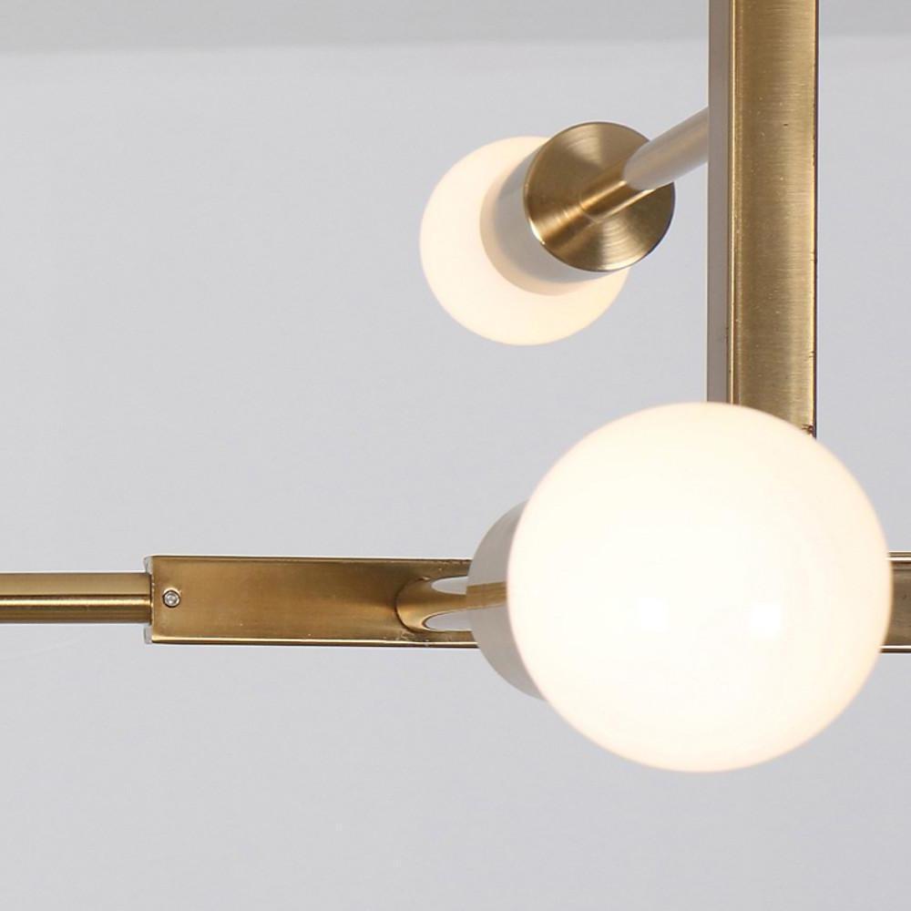 Modern 5 Light Sputnik Chandelier with Artistic Glass Shades Gold Metal Ceiling Lamp