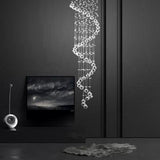 Modern 5 Tier Spiral Crystal Chandelier Metal LED Ceiling Light Fixture for Living Room
