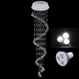 Modern 5 Tier Spiral Crystal Chandelier Metal LED Ceiling Light Fixture for Living Room