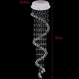 Modern 5 Tier Spiral Crystal Chandelier Metal LED Ceiling Light Fixture for Living Room