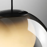 Modern 6.3 Inch Smoke Gray Globe Glass Bubble Pendant Light with LED 3 Step Dimming and Adjustable Cord