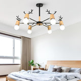 Modern 6 Light Antler Style Sputnik Chandelier Nordic Metal Ceiling Hanging Lamp Fixture