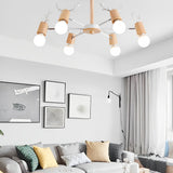 Modern 6 Light Antler Style Sputnik Chandelier Nordic Metal Ceiling Hanging Lamp Fixture