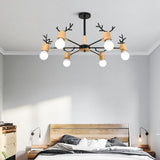 Modern 6 Light Antler Style Sputnik Chandelier Nordic Metal Ceiling Hanging Lamp Fixture