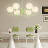 Modern 6 Light Bell Orchid Round Chandelier with Three Step Dimming Floral Glass Pendant Lamp