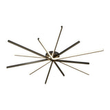 Modern 6 Light Copper Fireworks LED Semi Flush Mount Starburst Ceiling Light with 3 Step Dimming