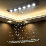 Modern 6 Light Crystal LED Flush Mount Chandelier for Dining Room and Bedroom