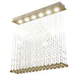 Modern 6 Light Crystal LED Flush Mount Chandelier for Dining Room and Bedroom
