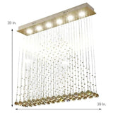 Modern 6 Light Crystal LED Flush Mount Chandelier for Dining Room and Bedroom