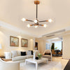Modern 6 Light Gold Glass Chandelier Kitchen Island LED Pendant Lighting Fixture