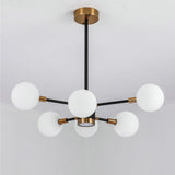 Modern 6 Light Gold Glass Chandelier Kitchen Island LED Pendant Lighting Fixture