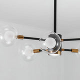 Modern 6 Light Gold Glass Chandelier Kitchen Island LED Pendant Lighting Fixture
