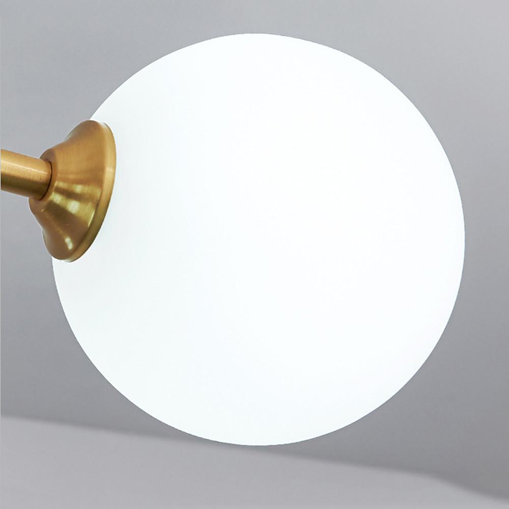 Modern 6 Light Gold Glass Globe Pendant Light Electroplated LED Ceiling Chandelier for Living Room