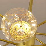 Modern 6 Light Gold LED Globe Chandelier Glass Pendant Light for Kitchen and Dining Room