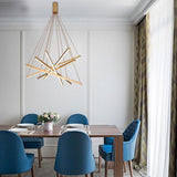 Modern 6 Light LED Cluster Pendant Chandelier with Multiple Sticks Design for Dining Room