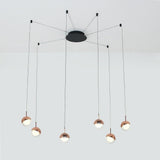 Modern 6 Light Mini Globe Cluster Chandelier Metal and Acrylic Pendant Hanging Ceiling Light
