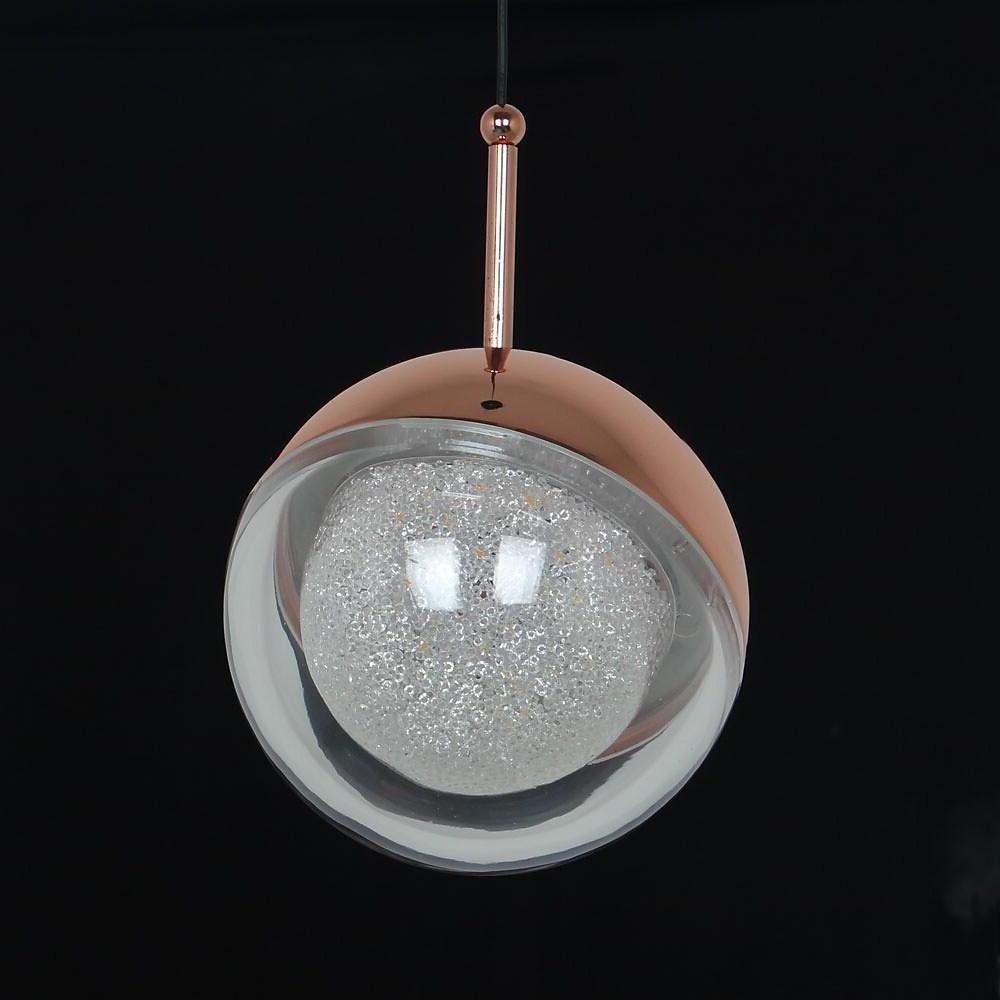 Modern 6 Light Mini Globe Cluster Chandelier Metal and Acrylic Pendant Hanging Ceiling Light