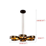 Modern 6 Light Petal Shaped LED Chandelier Pendant Light Flower Design Metal Hanging Lamp