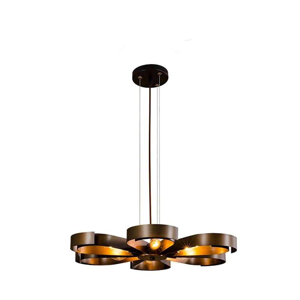 Modern 6 Light Petal Shaped LED Chandelier Pendant Light Flower Design Metal Hanging Lamp