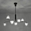 Modern 7 Light Mini Sputnik Chandelier with Glass Shades for Elegant Living Room Lighting