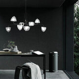Modern 7 Light Mini Sputnik Chandelier with Glass Shades for Elegant Living Room Lighting