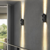 Modern 8 Inch LED Up Down Outdoor Wall Sconce with 2 Rotating Heads IP65 Waterproof Exterior Light