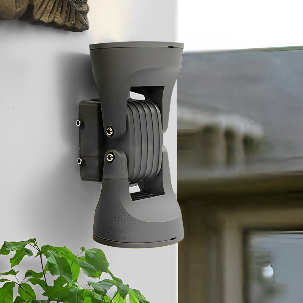 Modern 8 Inch LED Up Down Outdoor Wall Sconce with 2 Rotating Heads IP65 Waterproof Exterior Light