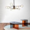Modern 8 Light Glass Sputnik Chandelier LED Mid Century Pendant Lighting for Dining Room Kitchen Island