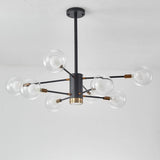 Modern 8 Light Glass Sputnik Chandelier LED Mid Century Pendant Lighting for Dining Room Kitchen Island