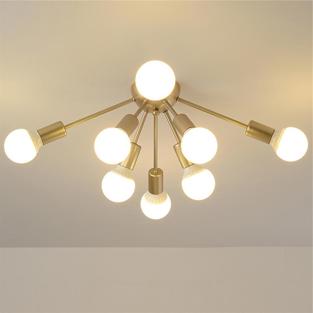 Modern 8 Light Gold Cluster Flush Mount Ceiling Light for Living Room Bedroom