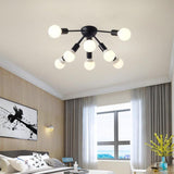 Modern 8 Light Gold Cluster Flush Mount Ceiling Light for Living Room Bedroom