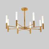 Modern 8 Light LED Candlestick Chandelier Electroplated Gold and Black Ceiling Hanging Light Fixture