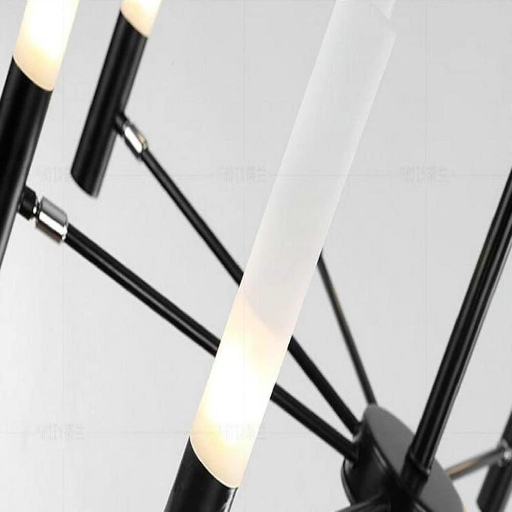 Modern 8 Light LED Candlestick Chandelier Electroplated Gold and Black Ceiling Hanging Light Fixture
