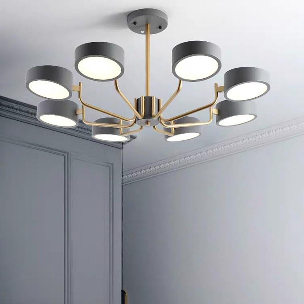 Modern 8 Light LED Sputnik Chandelier with Adjustable Color Temperature for Bedroom and Kids Room