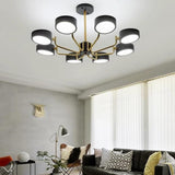 Modern 8 Light LED Sputnik Chandelier with Adjustable Color Temperature for Bedroom and Kids Room