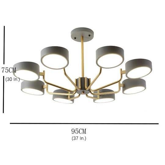 Modern 8 Light LED Sputnik Chandelier with Adjustable Color Temperature for Bedroom and Kids Room