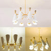 Modern 8 Light Nordic LED Chandelier Electroplated Metal Ceiling Fixture for Dining Room