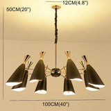 Modern 8 Light Nordic LED Chandelier Electroplated Metal Ceiling Fixture for Dining Room