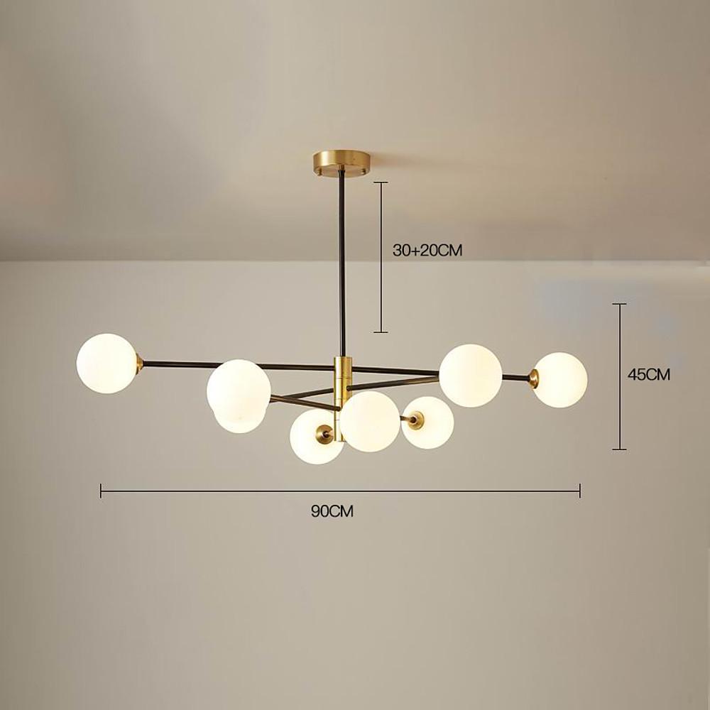 Modern 8 Light Sputnik Globe Cluster Geometric Pendant Chandelier for Living Room
